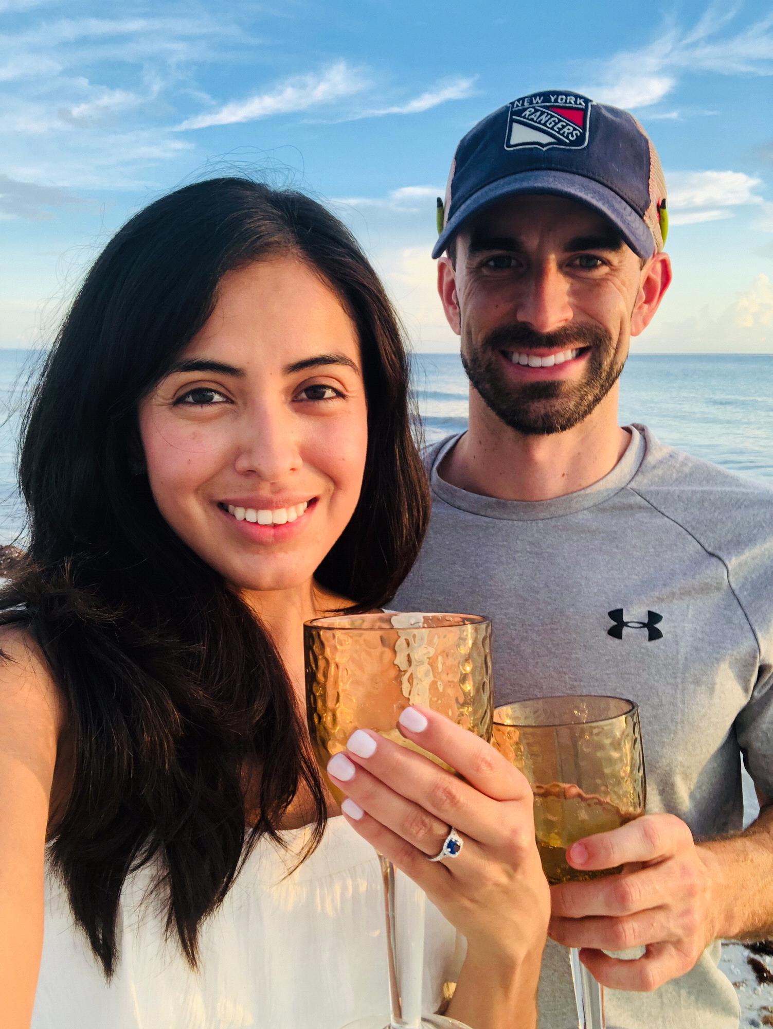 Celebrating with some champagne after saying I do!