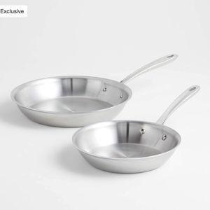 All-Clad D3 Curated Stainless Steel 8" and 10" Fry Pans Set + Reviews | Crate & Barrel