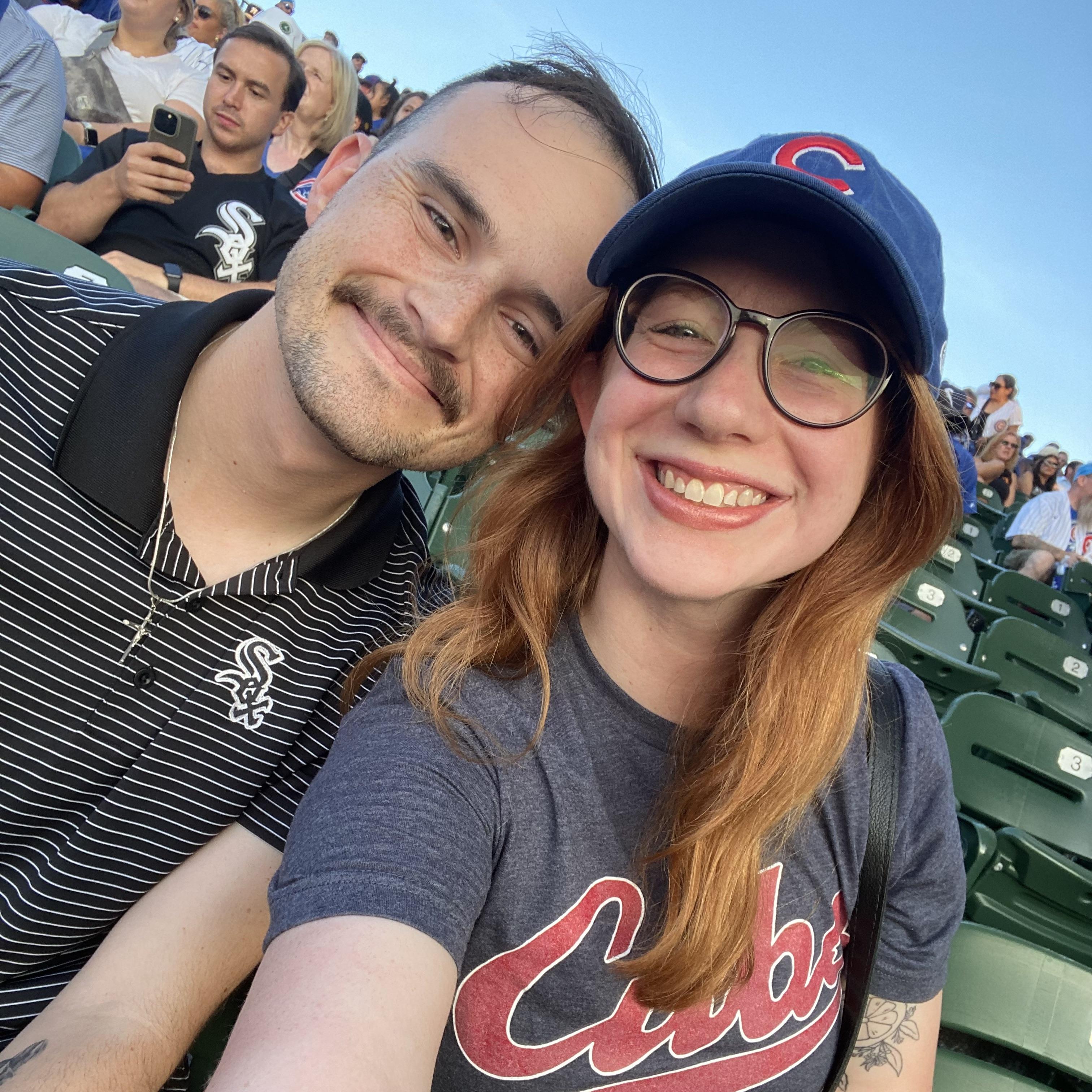 Attending a crosstown classic as rivals – Cubs vs. Sox. The Cubs won :) 8.16.2023