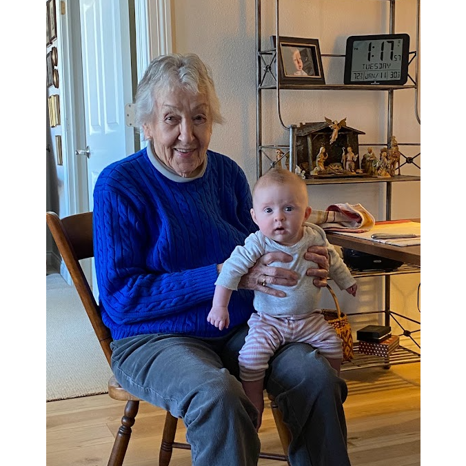 Grandma Bev with little Nelly