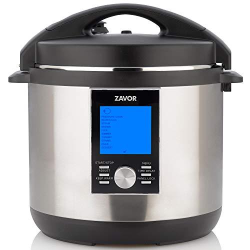 Zavor LUX LCD 8 Quart Programmable Electric Multi-Cooker: Pressure Cooker, Slow Cooker, Rice Cooker, Yogurt Maker, Steamer and More - Stainless Steel (ZSELL03)