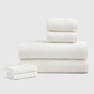 Turkish Ribbed Quick Dry Bath Sheet Bundle in White