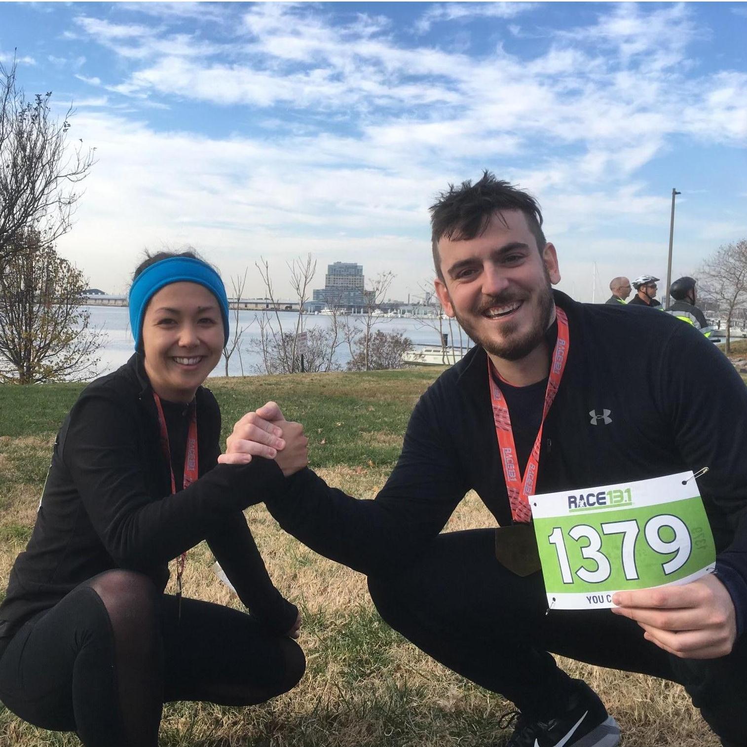 Seth's first half-marathon in Baltimore, December 2017