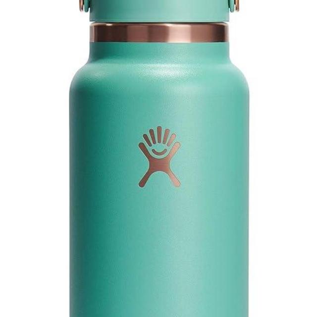HYDRO FLASK Wide Mouth vacuum insulated stainless steel water bottle with leakproof closeable straw lid for cold water drinks, sports, travel, car and school