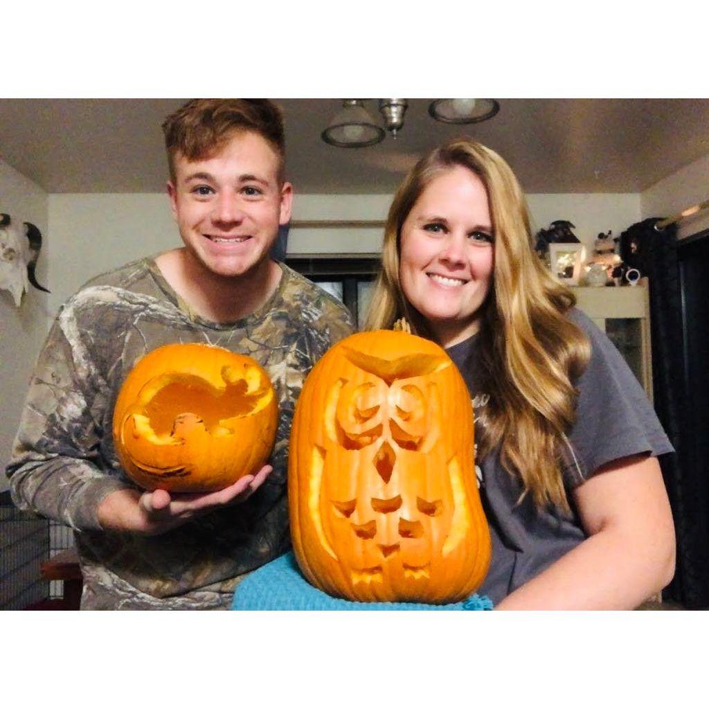 Getting ready for Halloween! We carved a mouse and an owl. 10/24/21