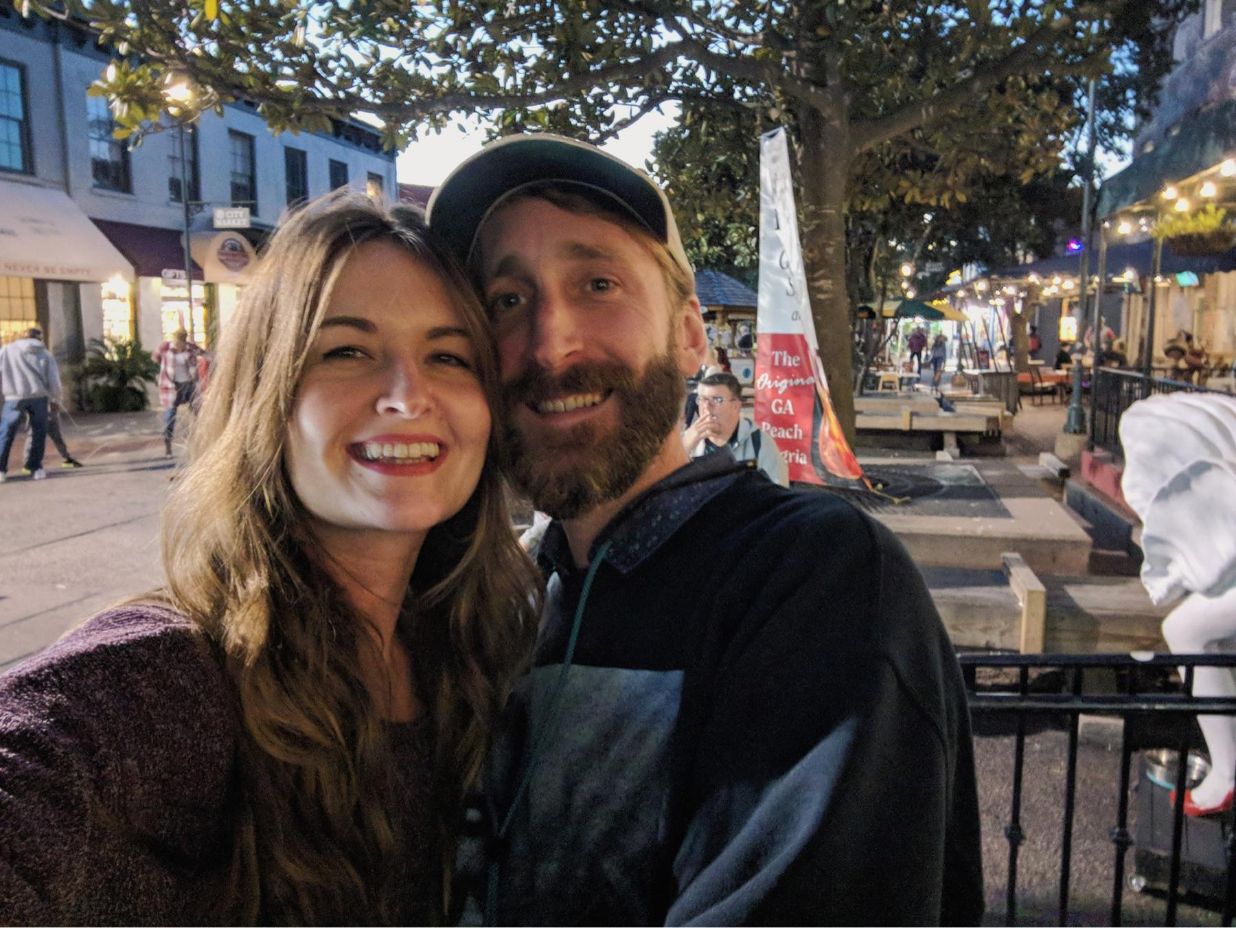 One of our first dates: a bike ride to the Telfair Museums, Mellow Mushroom and City Market - October 2021