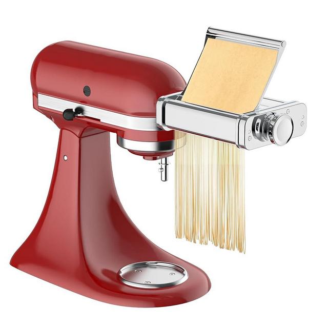 3-in-1 Pasta Attachment for KitchenAid Stand Mixer - Stainless Steel Pasta Maker includes Roller, Spaghetti & Fettuccine Cutters | Professional Pasta Accessories for Homemade Noodles & Italian Cuisine