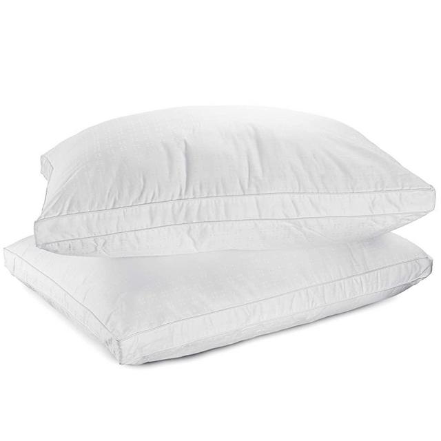 MAXI Down Alternative Bed Pillows Cotton Cover Super Plush Microfiber Fill, Only Quality Fabrics Used & Superior Safe Soft and Breathable Sleeping Pillows (Queen) 2 Pack