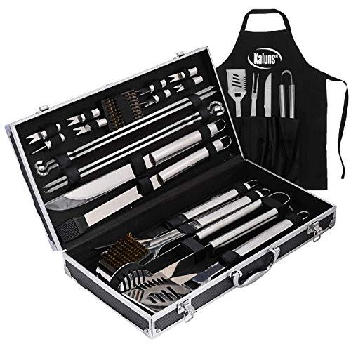 Kaluns BBQ Grill Set 21 Piece Utensil Set, Heavy Duty Stainless Steel Tools, Luxurious and Essential Tools for barbequing, Professional Grilling Acces