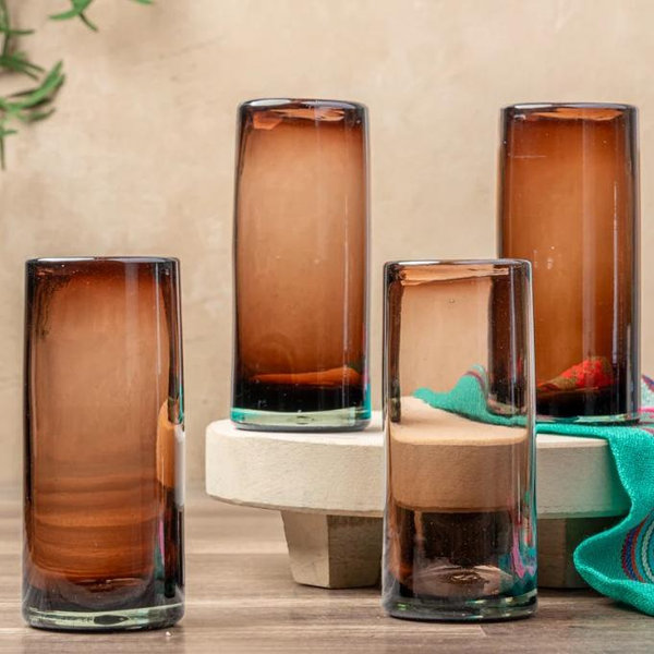 Verve Culture- Tamarind Highball Handblown Glasses Set of 4