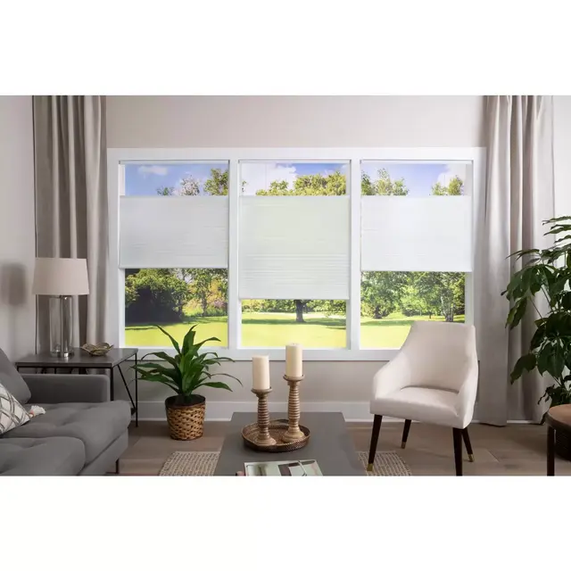 ST. CHARLES Top-Down Bottom-Up Light Filtering 28-Inch x 64-Inch Shade in Polar