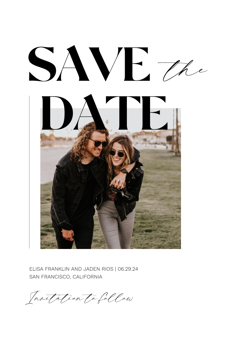 Zola save the dates carlisle portrait