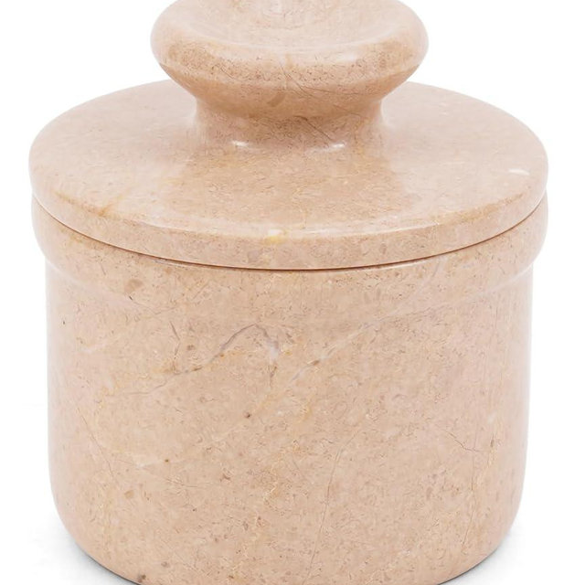 Marble Butter Keeper 4.25" Verona Handmade Butter Crock for Spreadable Butter, Ideal Marble Covered Butter Dish, Perfect Valentine’s Day for Home Décor