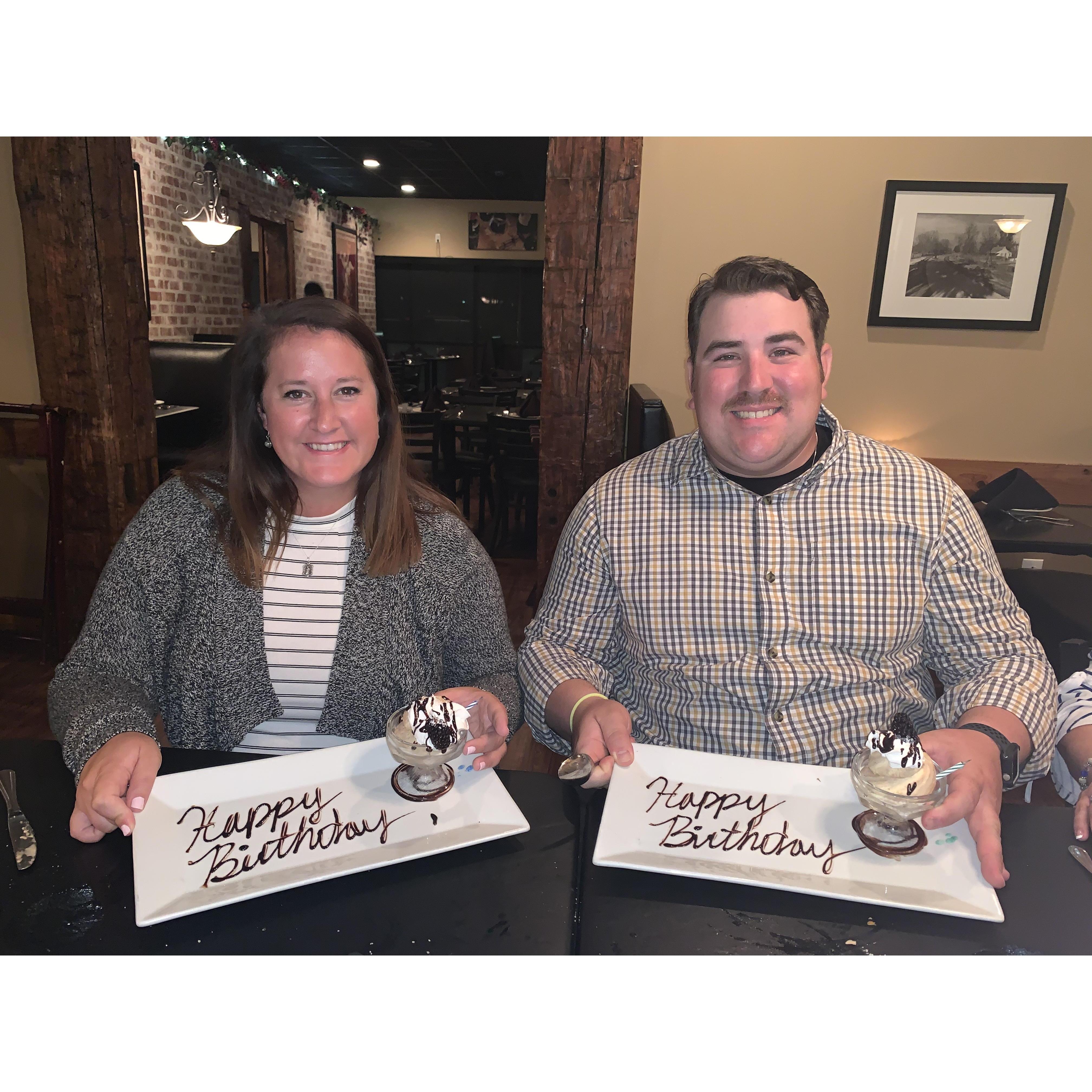 Fun fact- Abbie's birthday is Oct 12 and Eric's is Oct 13th. They are the same age for one day (he's one year older)!