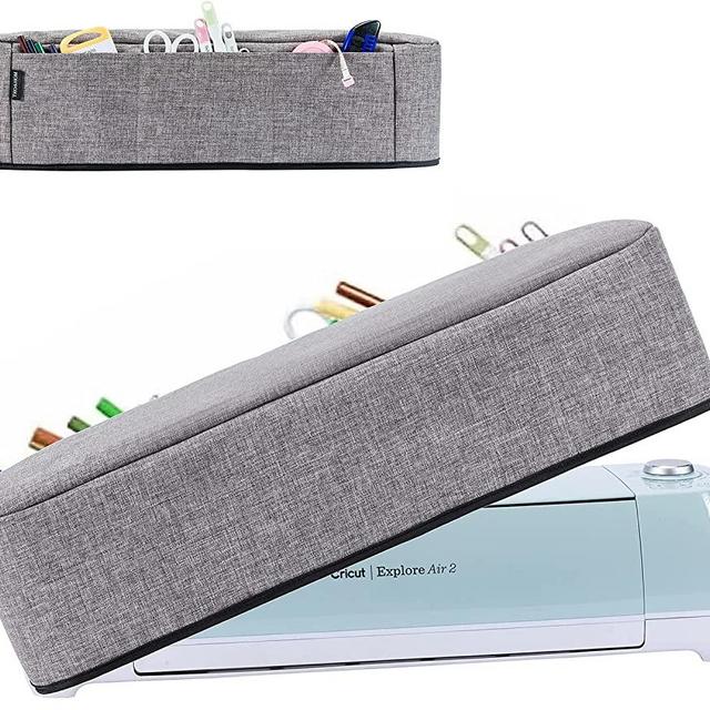 TRO&HOM Cover for Cricut Explore Air & (Air2) One, Dust Cover for Cricut Maker 3 Machine Protective Storage Cricut Accessories Organizer with 3 Pockets for Tools Set