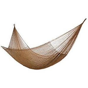NOVICA Hand Woven Portable Outdoor 2 Person Nylon Mayan Hammock, 'Glowing Bronze' (double)