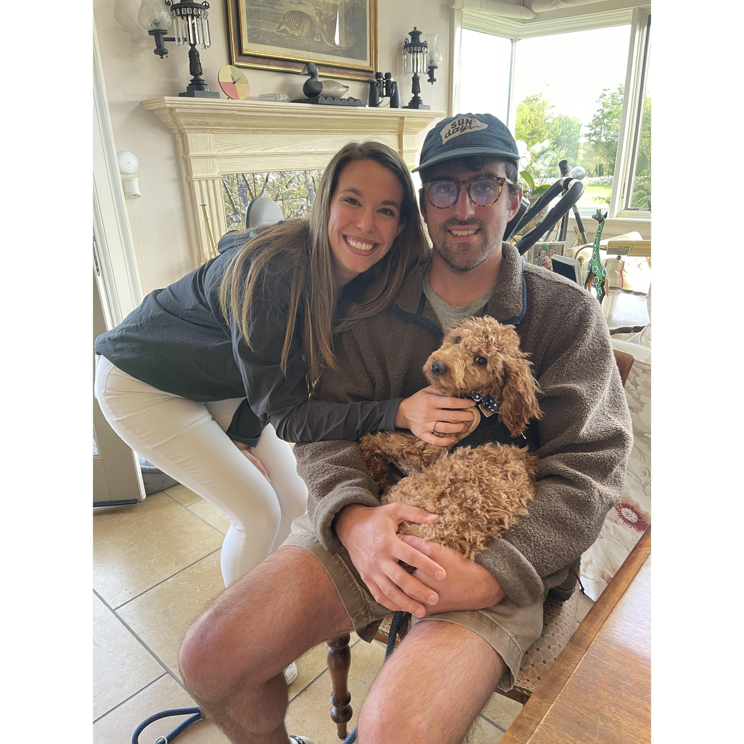 At Victoria's grandpa's house in Massachusetts with her aunt's puppy!