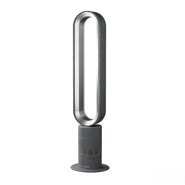 Xcity H601 Commercial Bladeless Tower Fan, 10 Cooling Speeds, Remote Control, Ultra-Quiet Brushless DC Motor for Bedroom, Living Room & Office, Silver & Gray