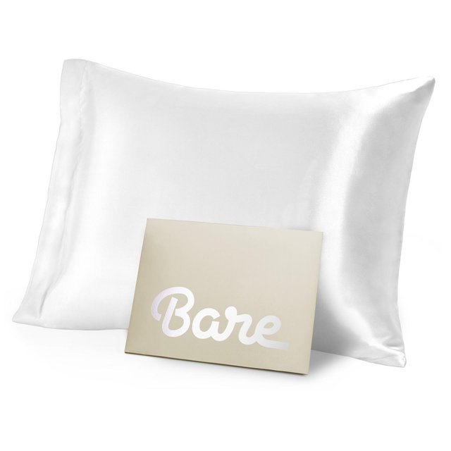 1 Pc 100% Mulberry Silk, 19 Momme, King - Envelope, White Pillowcase - Bare Home