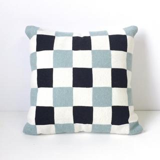 Check Embroidered Pillow