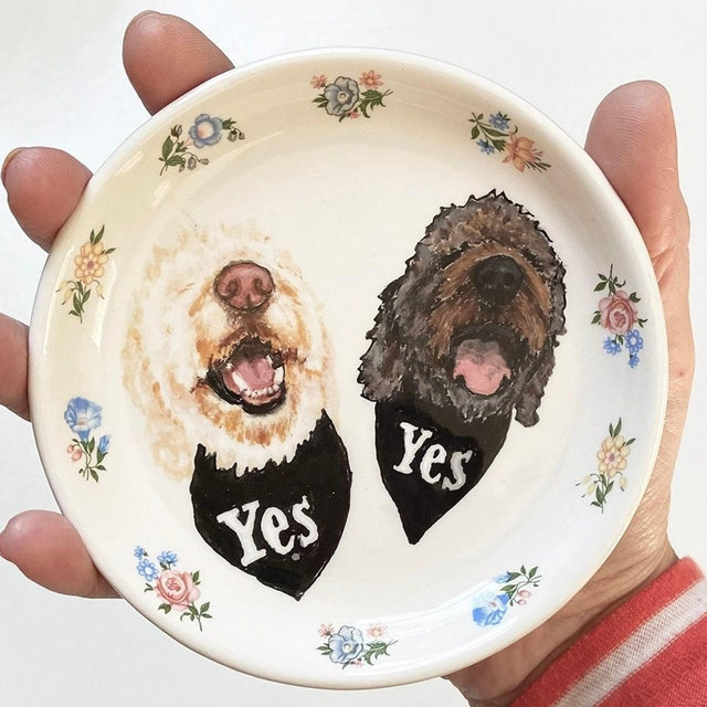 Custom Pet Ring Dish | ceramic jewelry trinket dish | anniversary wedding valentines boyfriend fiance husband gift | made to order