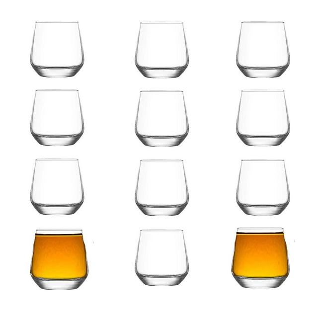 Vikko 3.25 Ounce Shot Glasses: Set of 12 Small Liquor and Spirit Glasses - Durable Tequila Bar Glasses For Alcohol and Espresso Shots - 12 Piece Shooter Glass Set (LAL)