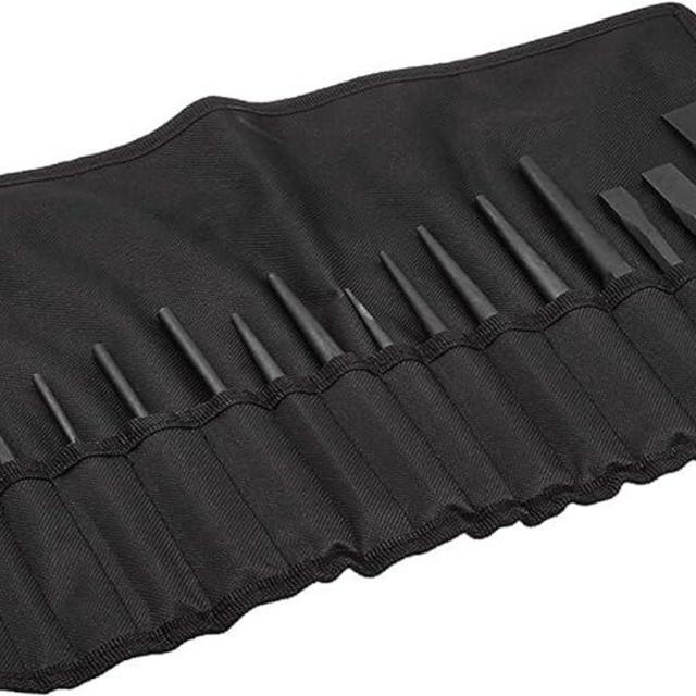 Amazon Basics 16-Piece Chrome Vanadium Steel Punch and Chisel Set with Storage Pouch