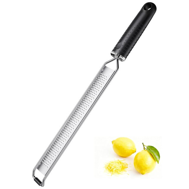 Cheese Grater with Slip-Free Grip, Lemon Zester for Gitrus fruits, Chocolate, Hard Cheeses