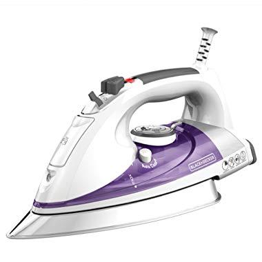 BLACK+DECKER Professional Steam Iron with Extra Large Soleplate, Purple, IR1350S