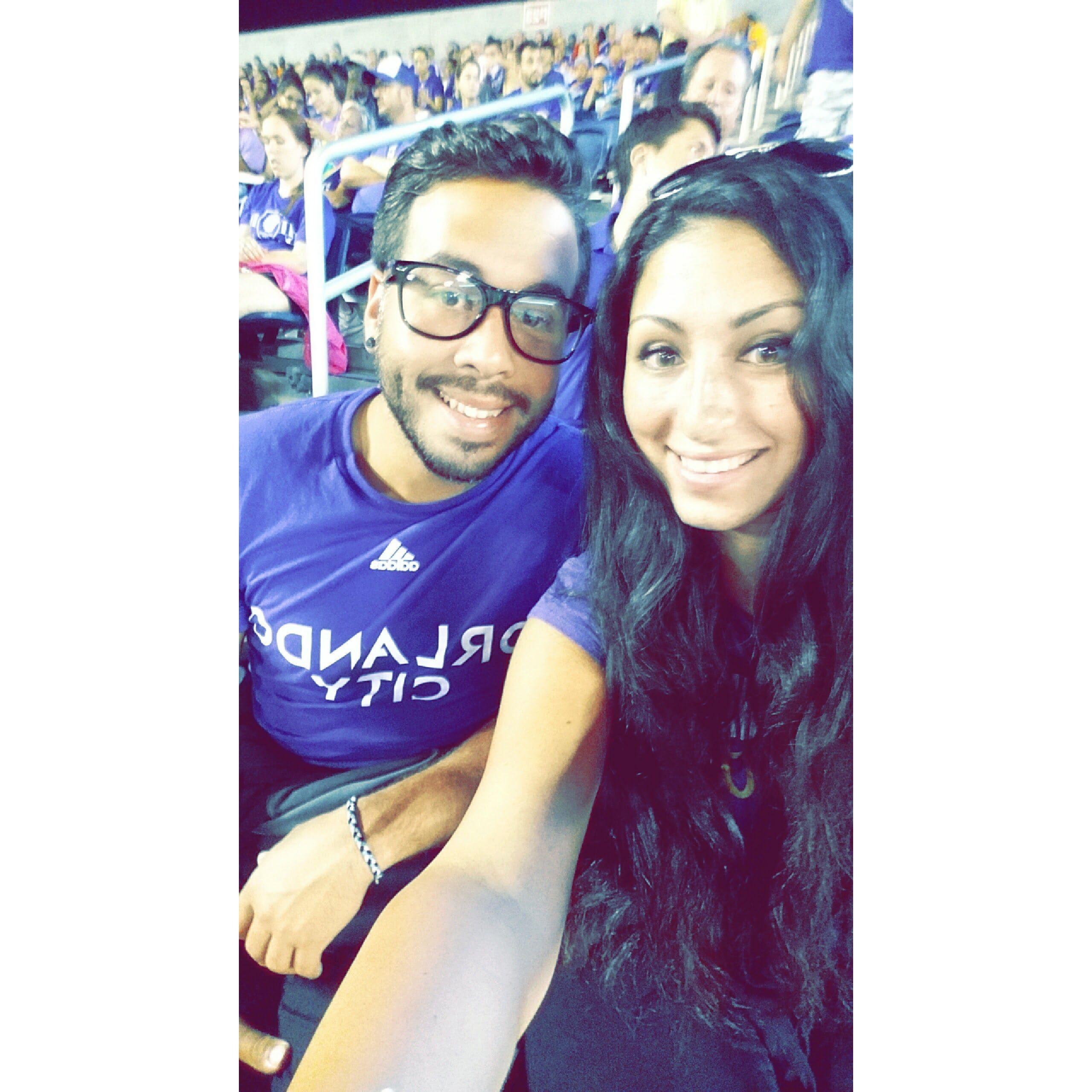Early dating years David and Caroline at an Orlando City Soccer Game.