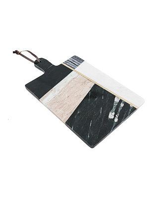 Geometric Color Block Marble Serving Board