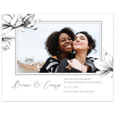 White Wedding Digital Save the Date - Novela Photo