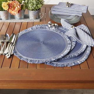 Round Fringe Woven Placemat, Set of 6
