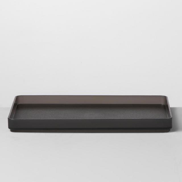 Large Plastic Bathroom Tray 9"W X 6"D X 0.75"H Gray - Made By Design™