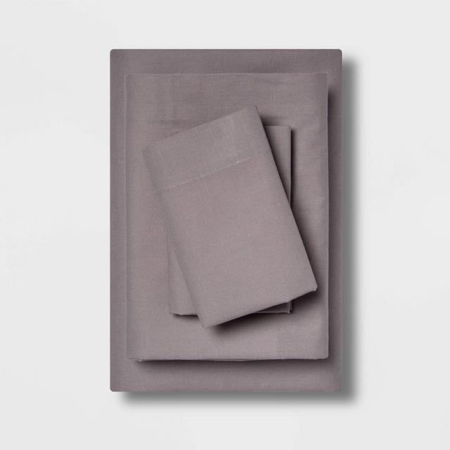 King Easy Care Solid Sheet Set Gray - Room Essentials™