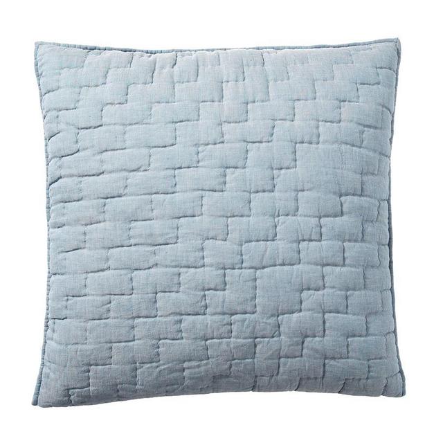 Chambray Bliss Handcrafted Linen/Cotton Quilted Sham, Euro