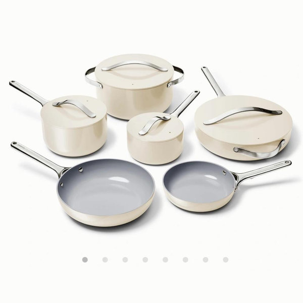 Ceramic Cookware & Minis Set | Nonstick Pots & Pans Set | Non-Toxic | Caraway