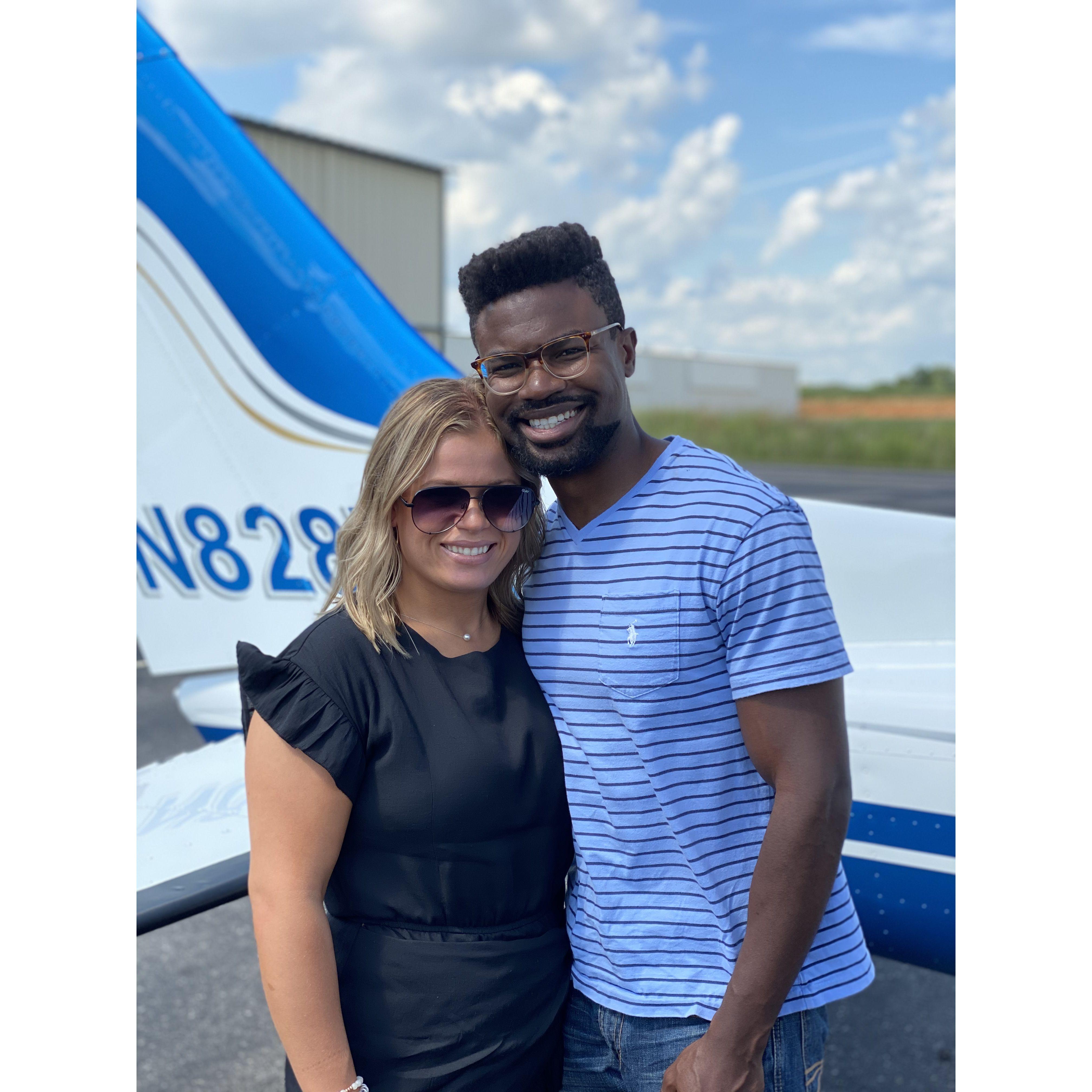 I surprised Uche with a little private airplane ride!