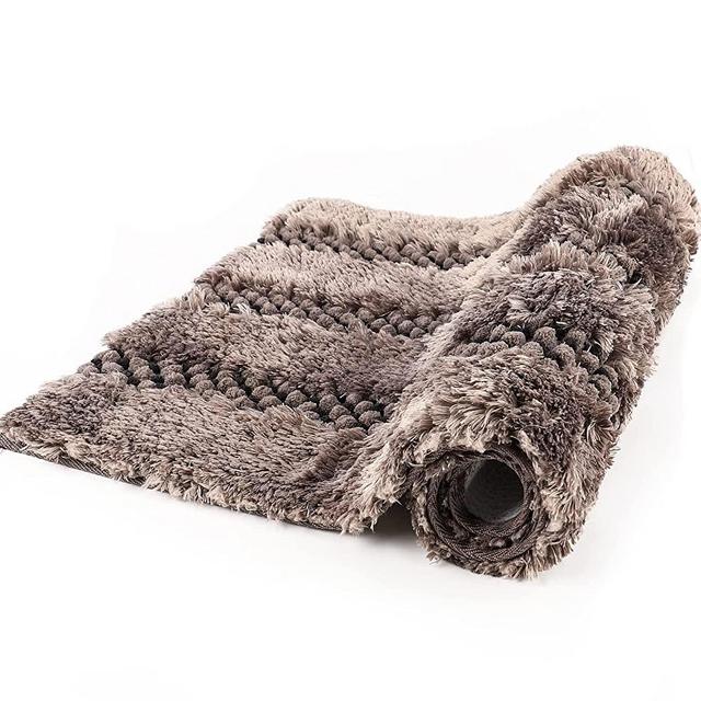 MTOUOCK Bathroom Rugs, 20"x32" Shaggy & Soft Chenille Mix Microfiber Bath Mat for Bathroom, Excellent Absorbent Bathroom Mat, Machine Washable Bath Rug for Bathroom, Ultra Thick Plush Rug for Shower
