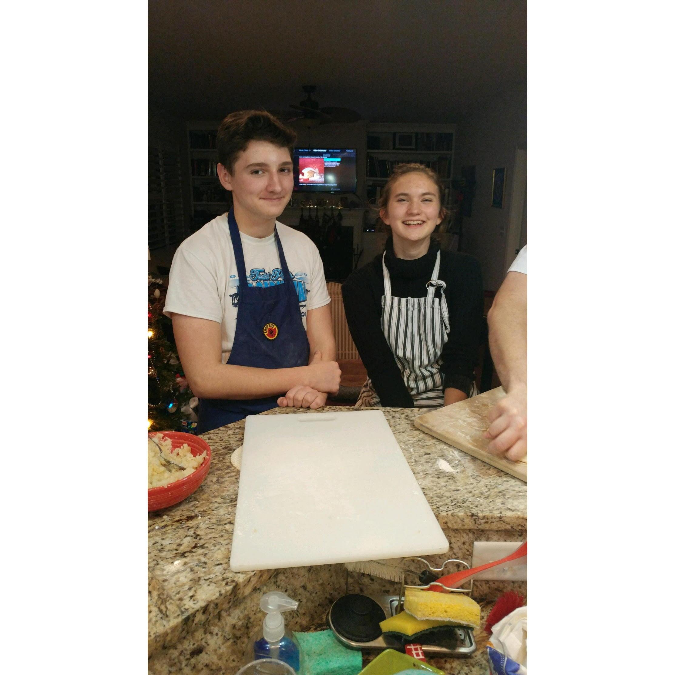 First time making Perogies together before our first Christmas together