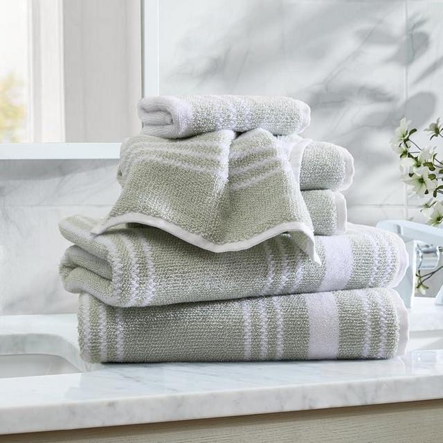 Nautica - Bath Towels, Soft & Absorbent Bathroom Essentials, Oeko-Tex Certified (Windward Green, 6-Piece)