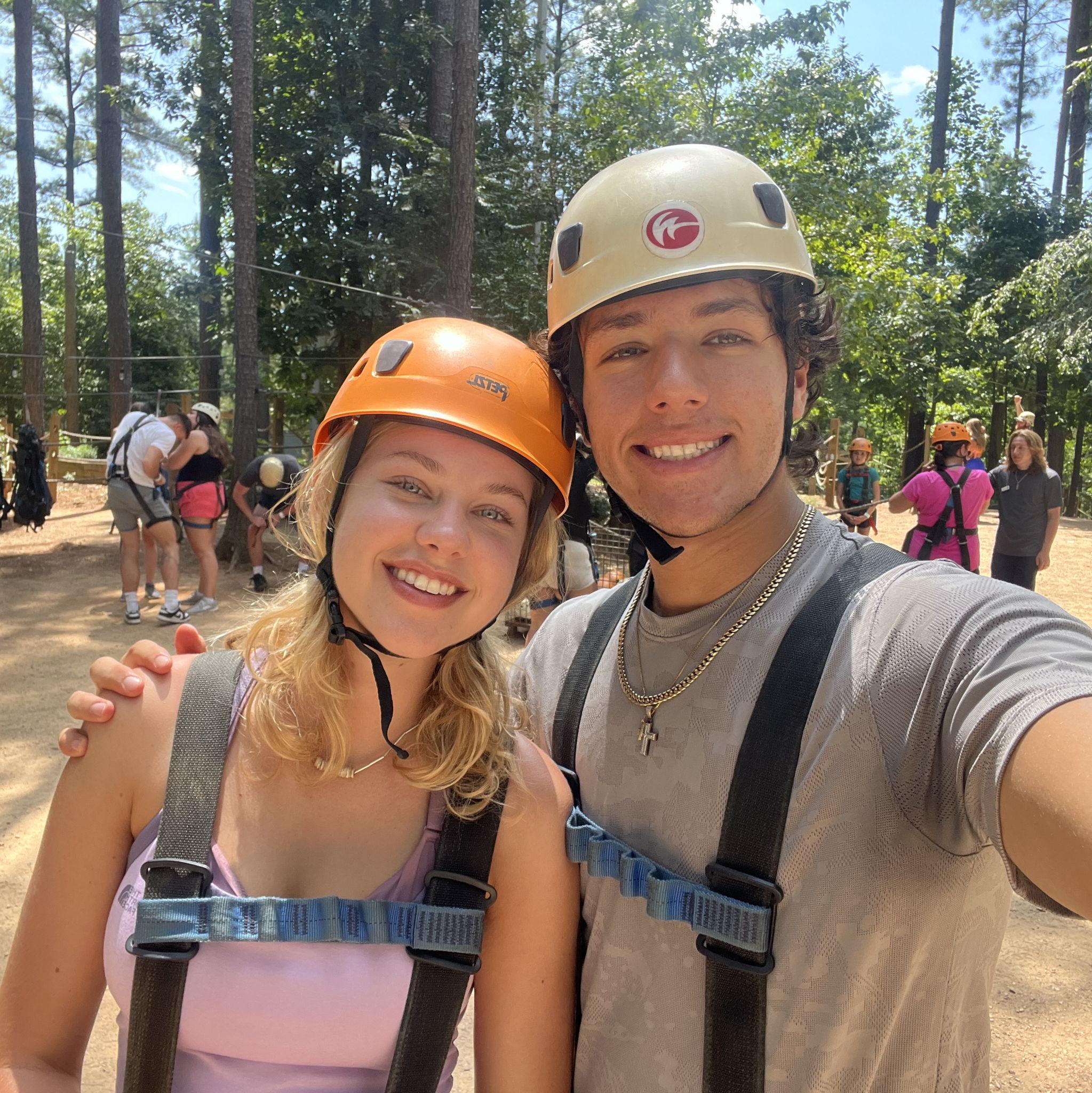 The first time Liza visited and met Nico's family in Charlotte! At the Whitewater Center
