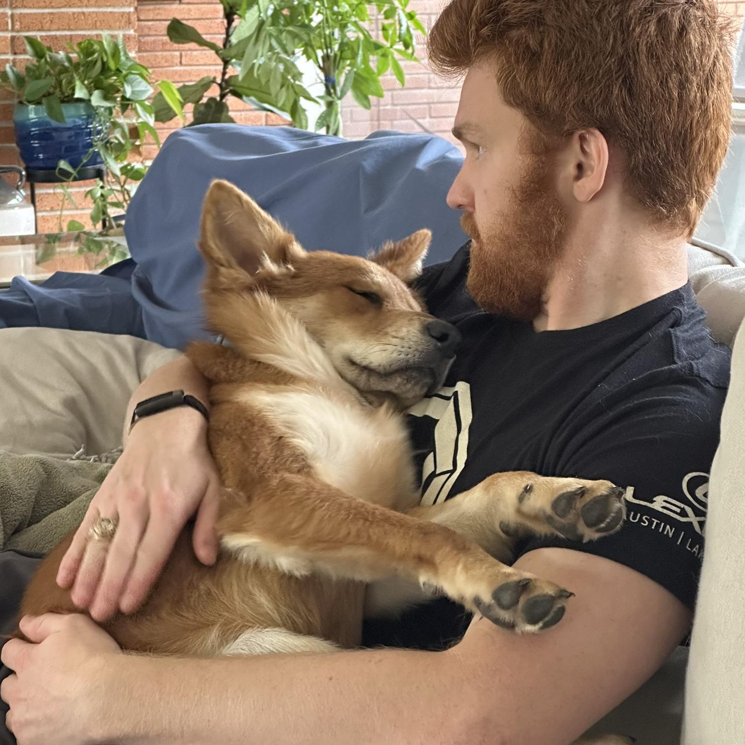 7/5/25. Both our boys — Atlas, the bride and groom’s dog, and Caleb! :))