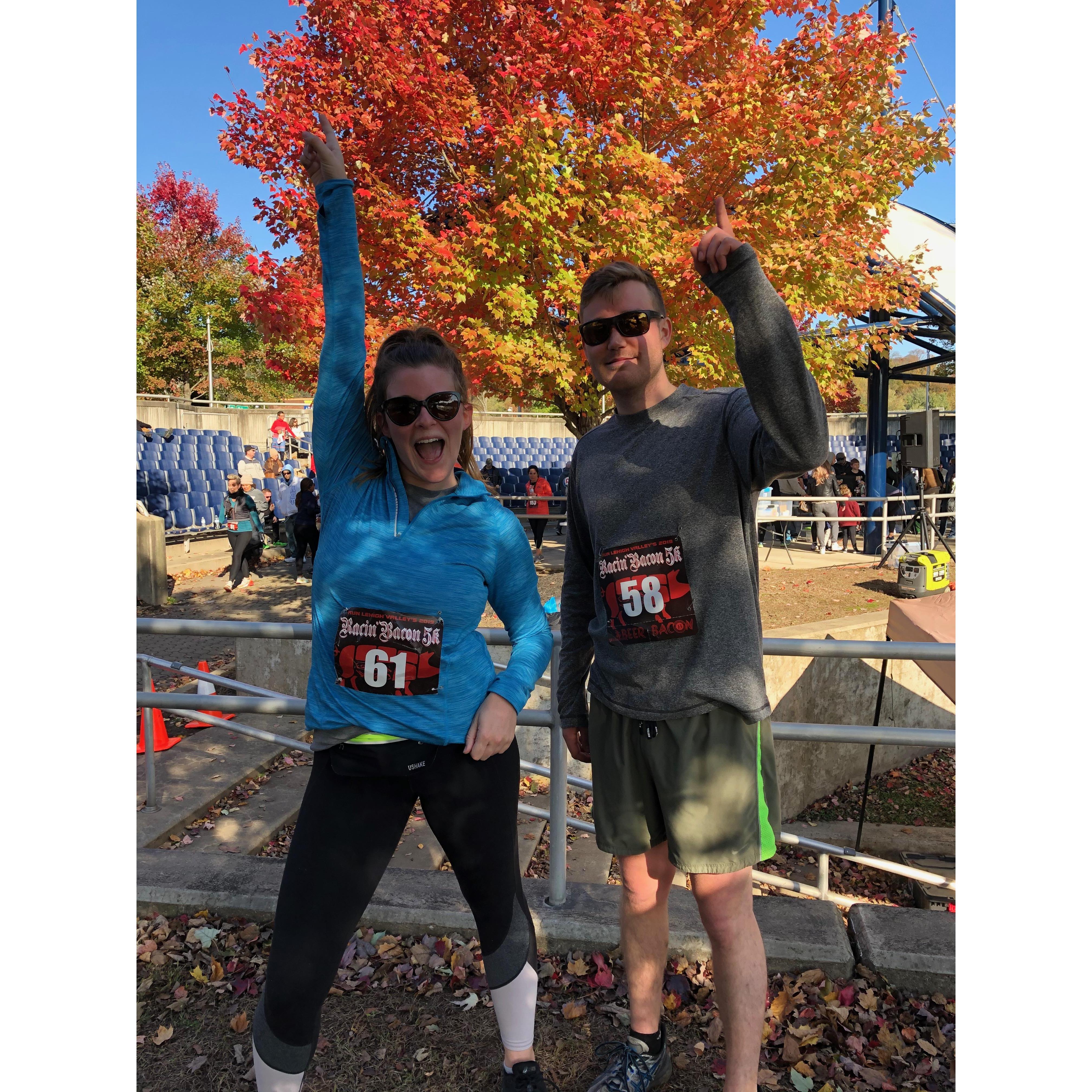 The first, and only, 5k we've run together (November 2019)