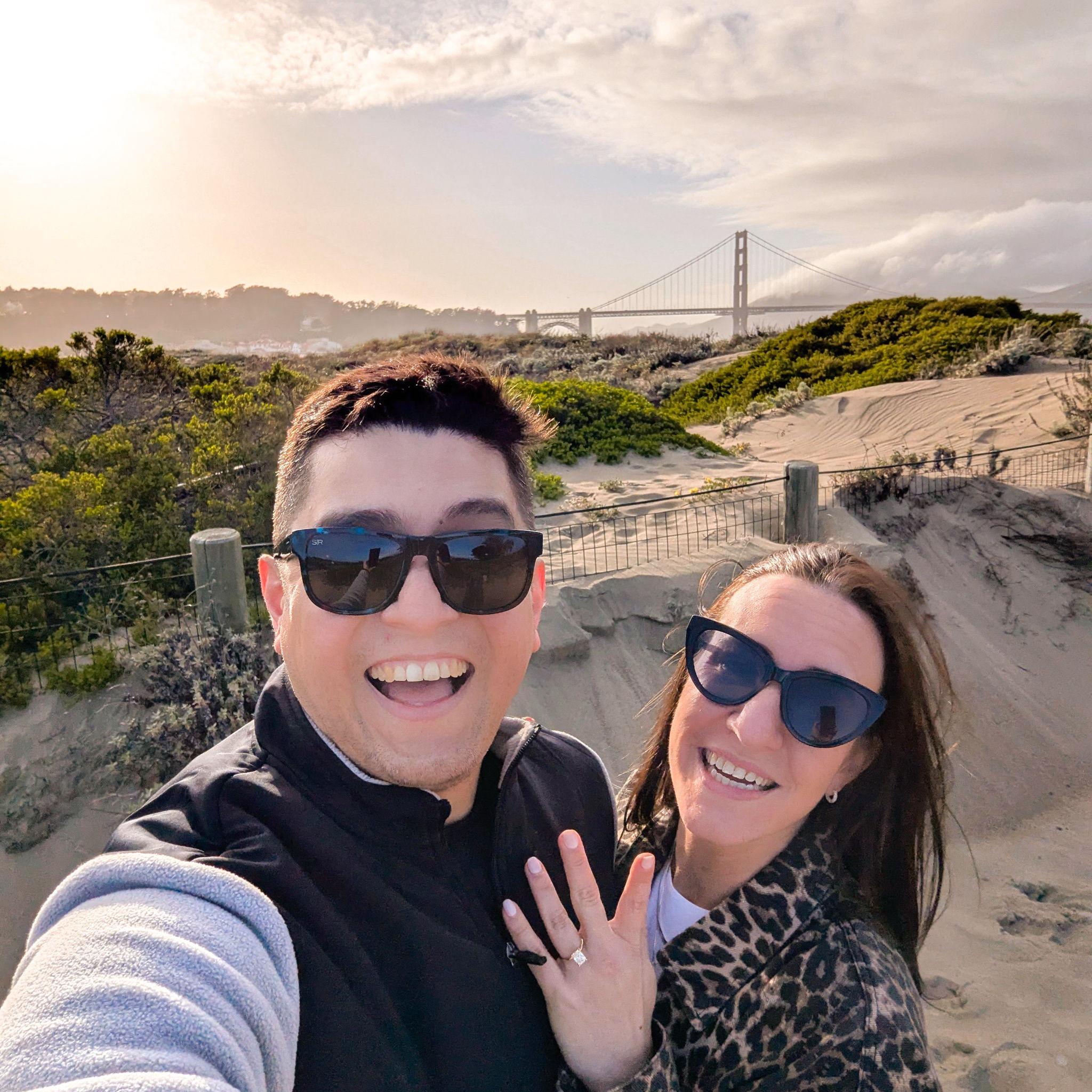 Moments after saying "yes!"