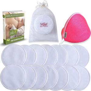 M&Y Organic Bamboo Nursing Pads, 14-Pack