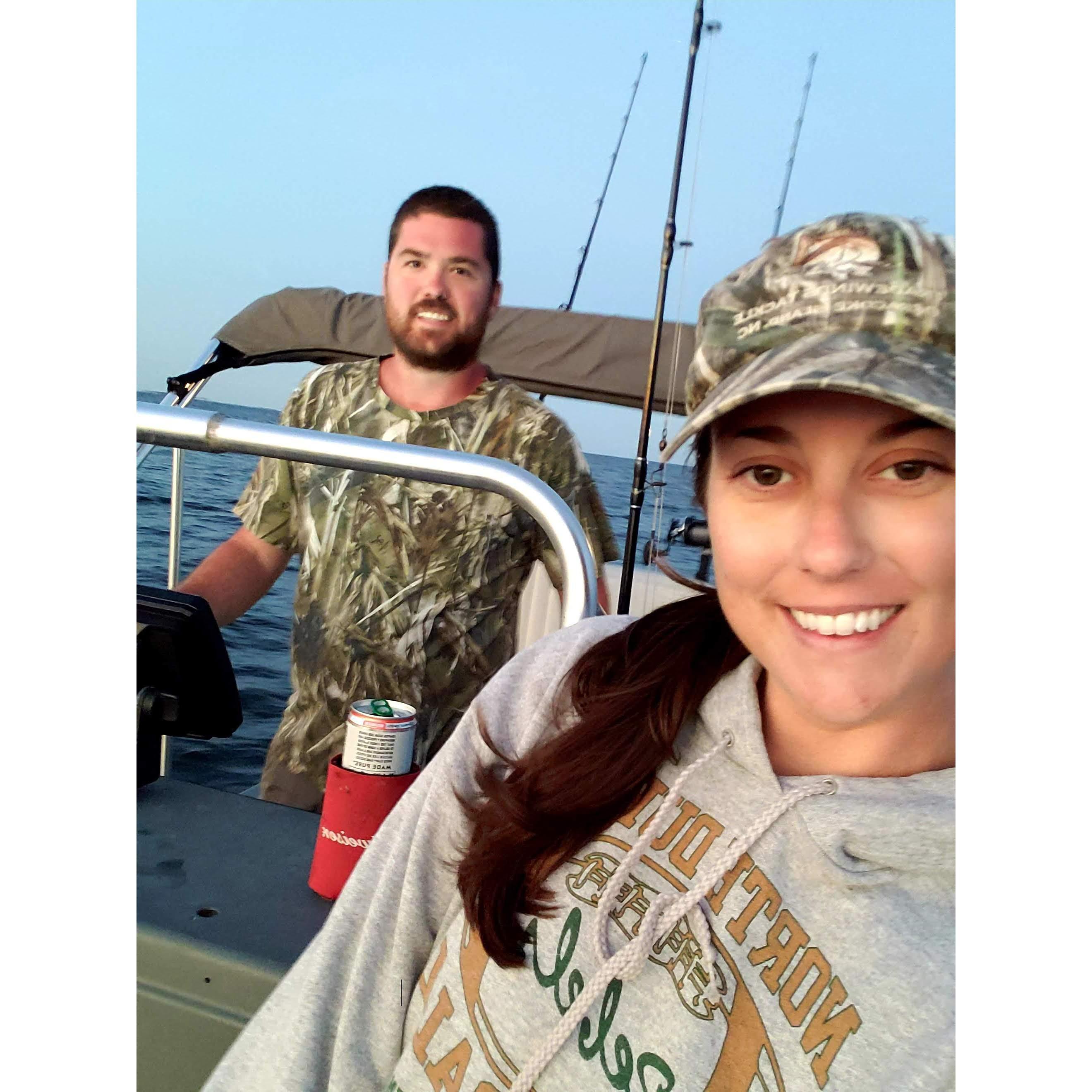 Fishing the night we got engaged!