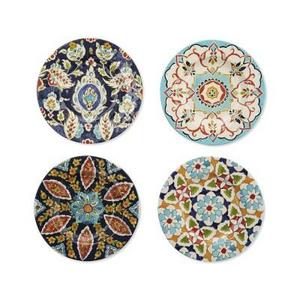 Iznik Tile Outdoor Melamine Salad Plates, Set of 4, Mixed
