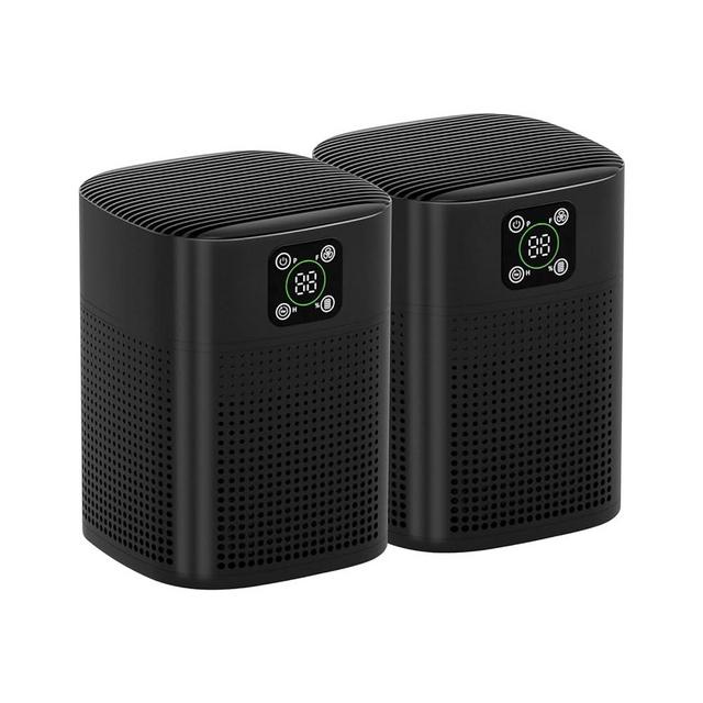 2 Pack Air Purifiers For Home Bedroom, Honeyuan H13 HEPA Air purifier with 360°Air Intake, Coverage up to 650ft², 3 Fan Speeds, Low to 24dB