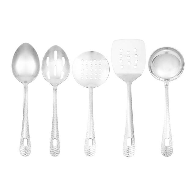 Lexi Home 5-Piece Stainless Steel Hammered Mini Kitchen Utensil Set